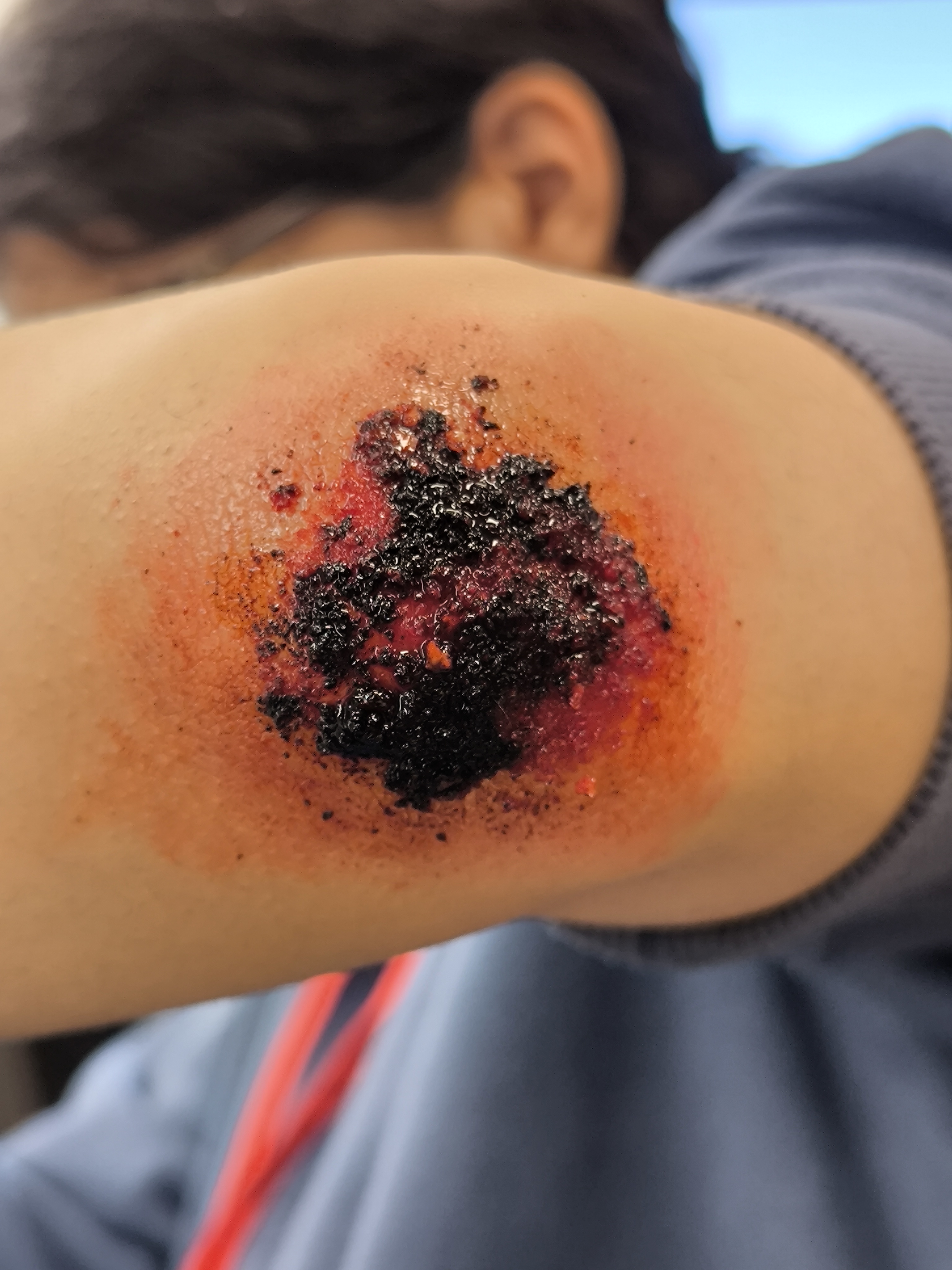 Detalle de herida FX con aplicación de color y volumen