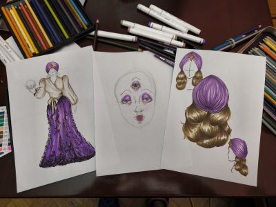 La Pitonisa Olvidada: detalle de maquillaje y construcción del personaje
